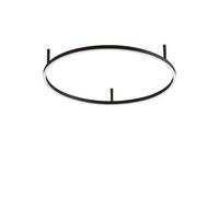 Ideal Lux Oracle Slim 70cm Round 3000K LED Flush Ceiling Fitting in Black Finish