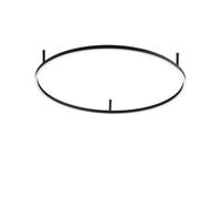 Ideal Lux Oracle Slim 90cm Round 3000K LED Flush Ceiling Fitting in Black Finish