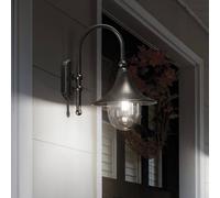 Ideal Lux outdoor wall lamp Cima, anthracite, metal, height 46 cm