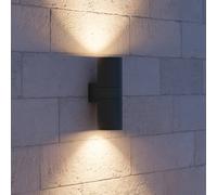 Ideal Lux outdoor wall lamp Gun anthracite aluminium, Ø 11 cm, up/down