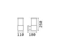 Ideallux Ideal Lux outdoor wall light Tronco anthracite, aluminium, height 25 cm
