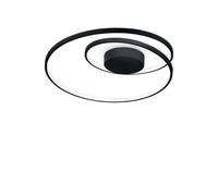 Oz LED Decorative Swirl Integrated LED Semi Flush Light Black 3000K Netlighting Black One Size