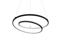 Ideal Lux Oz Led Decorative Swirl Integrated Pendant Light Black, 3000K