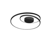 Oz LED Decorative Swirl Integrated LED Semi Flush Light Black 3000K Netlighting Black One Size