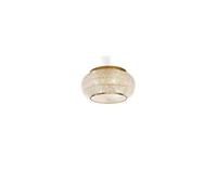 Ideal Lux Pasha 6 Light Ceiling Flush Light Gold With Crystals, E14