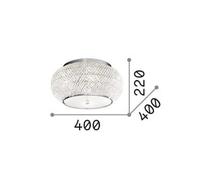 IDEAL LUX Pasha ceiling lamp, gold/clear, Ø 40 cm, glass