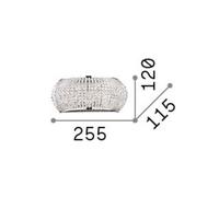 IDEAL LUX Pasha wall lamp, width 25 cm, chrome/clear