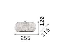 The Italian Collection Pasha 3 Light Flush Wall Fitting in Gold And Clear Crystal Finish