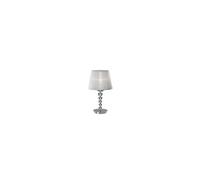 Luminosa Lighting Luminosa Pegaso 1 Light Small Table Lamp Chrome, White, Crystal With Organza Shade, E27