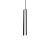 IDEAL LUX pendant light style, chrome-coloured, Ø 6 cm, metal