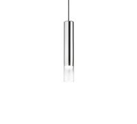 IDEAL LUX pendant light style, chrome-coloured/clear, Ø 6 cm, glass
