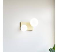 Ideal Lux Penta ceiling lamp, 2-bulb, gold-coloured, opal glass