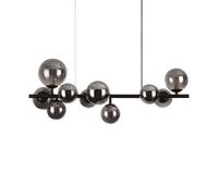 Ideal Lux Perlage 10 Light Linear Globe Pendant Ceiling Light Black