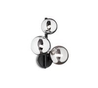 Ideal Lux Perlage 3 Light Wall Fitting in Matt Black Finish And Clear Glass Shades