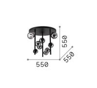 Ideal Lux Perlage 9 Light Globe Ceiling Light Brass, White Glass Shade