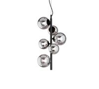 IDEAL LUX Perlage hanging light, black/smoke grey, height 52 cm, 6-bulb
