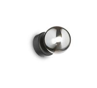 Ideal Lux Perlage Wall Lamp Black, With Glass Shade