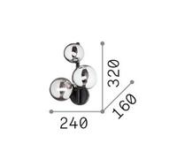 Ideal Lux Perlage 3 Light Wall Lamp Brass