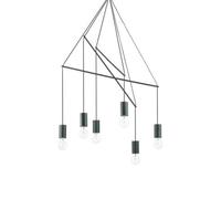 Ideal Lux Pop 6 Light Chandelier in a Matt Black Finish