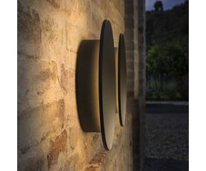 IDEAL LUX Punto black LED outdoor wall lamp, Ø 30 cm