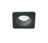 Ideal Lux Room-65 Square Recessed Downlight Black Ip65, 3000K, 8W