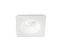 Ideal Lux Room-65 Square Recessed Downlight White Ip65, 3000K, 8W