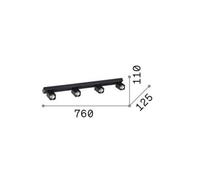 Ideal Lux Rudy 4 Light Ceiling Spotlight Bar White
