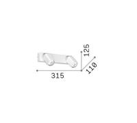 Ideal Lux Rudy 2 Light Twin Ceiling Spotlight White