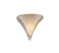 Ideal Lux Santa 1 Light Indoor Wall Uplighter Gold With Small Finish Glass, E14