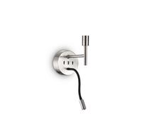 Ideal Lux Set Up Wall Light + Reading Light Nickel Without Shade 3000K
