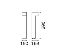 Ideal Lux Luminosa Sirio 60Cm Outdoor Bollard Black 1X Led 1100Lm 3000K Ip65