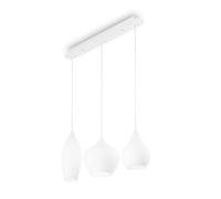 Ideal Lux Soft 3 Light Hanging Ceiling Pendant Light White, E14