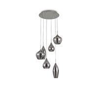 Ideal Lux Soft hanging light 6-bulb chrome/smoke