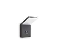 Ideal Lux Style 3000K LED wall fitting in anthracite grey finish with PIR sensor
