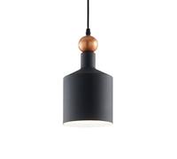 Ideal Lux Triade - 1 Light Dome Ceiling Pendant Light Black