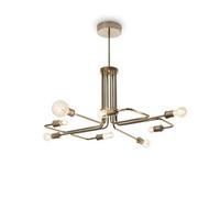 Triumph 8 Light Multi Arm Ceiling Pendant Light Antique Brass Netlighting Yellow One Size