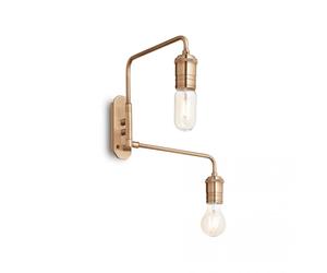 Ideal Lux Triumph Twin Wall Light in Antique Brass Finish