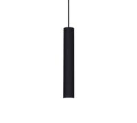 Ideal Lux Tube LED Small Ceiling Pendant in Black Finish