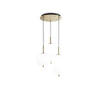 Ideal Lux Umile 3 Light LED Cluster Ceiling Pendant In Satin Gold Finish