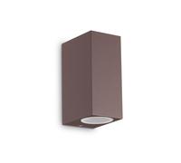 Ideal Lux Up 2 Light Outdoor Wall Fitting in a Coffee Brown Finish