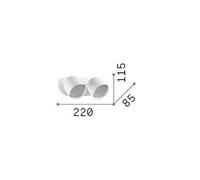 Ideallux Ideal Lux wall light Dodo, white, 2-bulb, metal Ø 8.5 cm