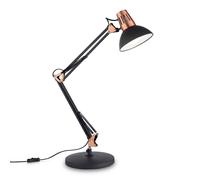 IDEAL LUX Wally table lamp, articulated arm black / copper