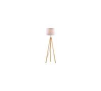 York 1 Light Floor Lamp Wood E27 Netlighting Brown One Size