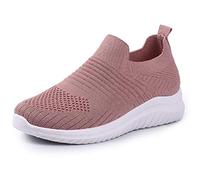 IDEAL ONLINE Womens Walking Shoes Fashion Running Sneakers Breathable Lightweight Shock Absorbing Sport Cross Trainer Shoe (UK 7 / EU 40, Pink)