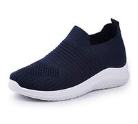 IDEAL ONLINE Womens Walking Shoes Fashion Running Sneakers Breathable Lightweight Shock Absorbing Sport Cross Trainer Shoe (Navy, Numeric_3)