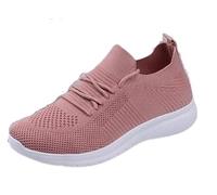 IDEAL ONLINE Womens Walking Shoes Fashion Running Sneakers Breathable Lightweight Shock Absorbing Sport Cross Trainer Shoe (Laces Pink, Numeric_3)