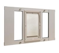 Ideal Pet Products Aluminum Sash Window Pet Door, Adjustable to Fit Window Widths from 27" to 32", Medium 7” x 11-1/4” Flap Size