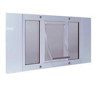 Ideal Pet Products Aluminum Sash Window Pet Door, Adjustable to Fit Window Widths from 33" to 38", Large 10-1/2” x 15” Flap Size