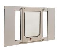 Ideal Pet Products Aluminum Sash Window Pet Door, Adjustable Width 23" to 28", Chubby Kat, 7.5" x 10.5" Flap Size, White