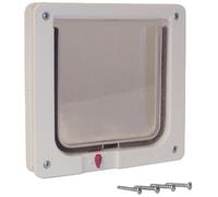 Ideal_Pet_Products Lockable Cat Flap with Telescoping Frame, Cream, 6.25 x 6.25-inch